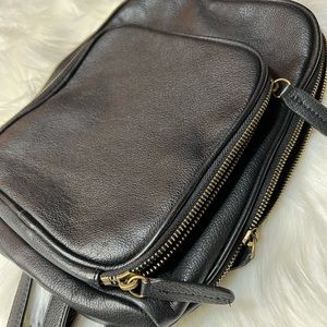 Margot Black Soft Leather Backpack